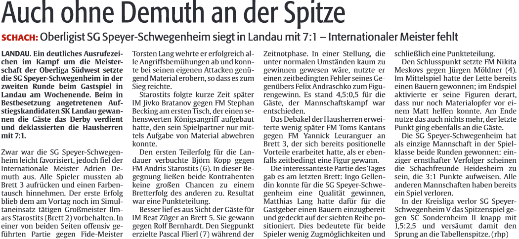 Die Rheinpfalz 12.11.2013